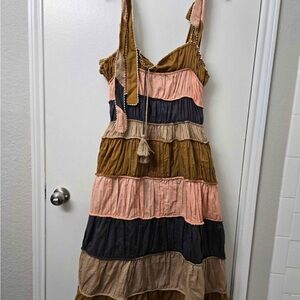 Multicolor Tiered Maxi Dress